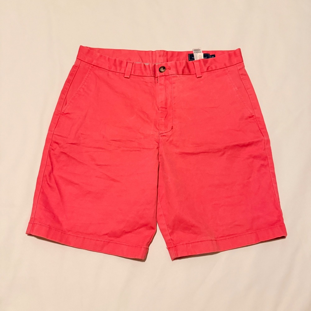Vineyard Vines Breaker Shorts Mens 34 Salmon Pink Stretch Cotton Chino Preppy